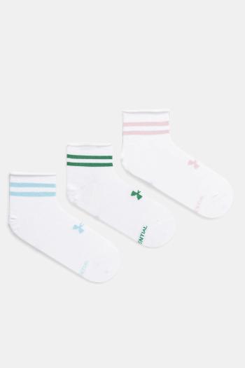 Ponožky Under Armour 3-pak dámske, biela farba, 1384025