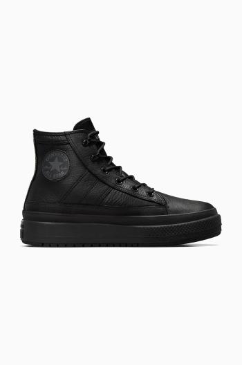 Kožené tenisky Converse Chuck Taylor All Star Equip Waterproof čierna farba, A08557C