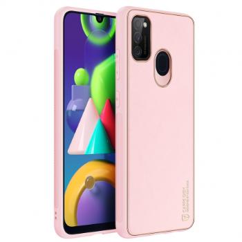 DUX DUCIS Yolo kožený kryt na Samsung Galaxy M30s, ružový