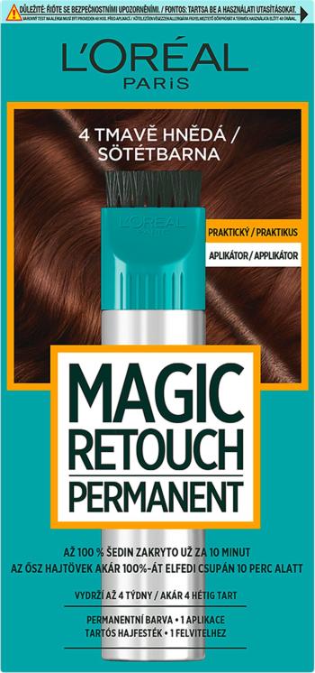 L'ORÉAL PARIS Magic Retouch permanent 4 Tmavo hnedá, 27+18 ml