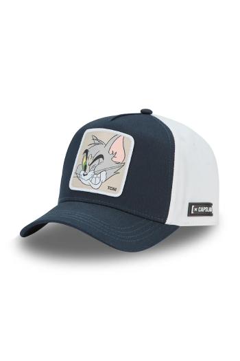 Bavlnená šiltovka Capslab x Tom & Jerry čierna farba, s nášivkou, CL/TAJ6/1/CT/TOM