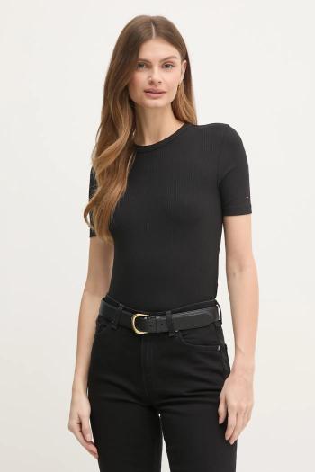 Tričko Tommy Hilfiger dámske, čierna farba, WW0WW43918