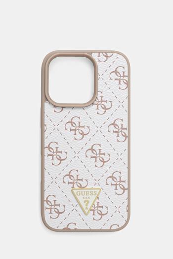Puzdro na mobil Guess iPhone 16 Pro 6.3" biela farba, GUHCP16LPG4GPH