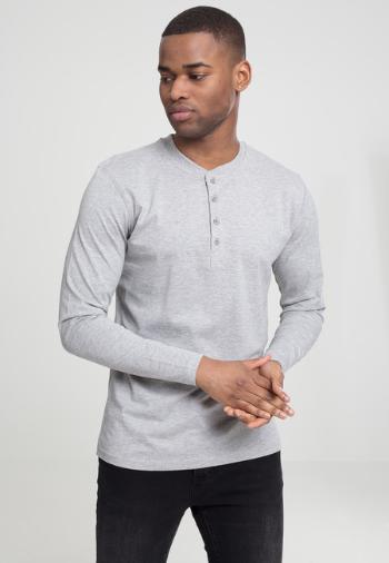 Urban Classics Basic Henley L/S Tee grey - XS