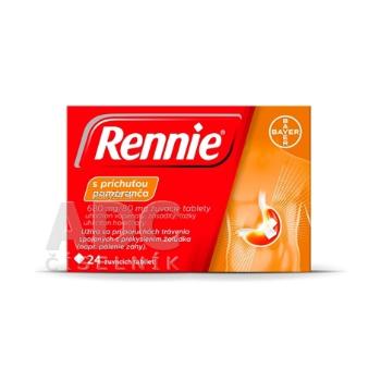 Rennie s príchuťou pomaranča 680 mg/80 mg 24 tbl