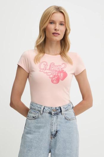 Tričko Guess dámske, ružová farba, W5YI29 K49A1