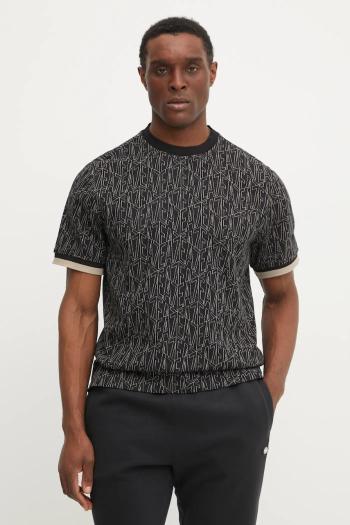 Tričko EA7 Emporio Armani pánske, čierna farba, vzorované, AF13960.7M000099