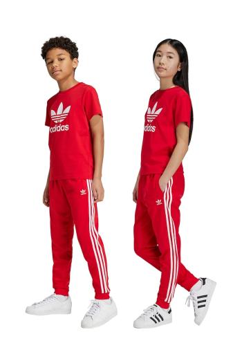 Detské tepláky adidas Originals SST TRACK PANTS červená farba, s nášivkou, IX7631