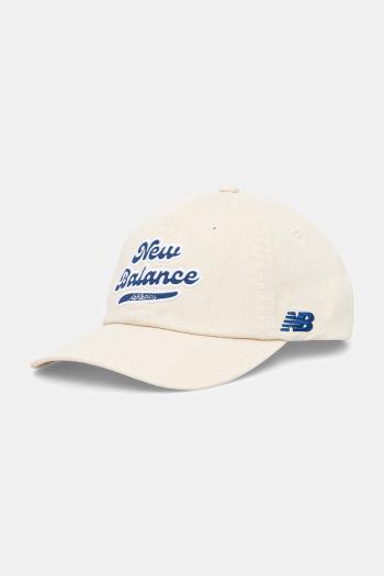 Bavlnená šiltovka New Balance béžová farba, LAH53000PEF