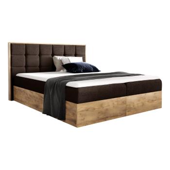 KONDELA Wood 1 boxspringová manželská posteľ hnedá / dub lancelot