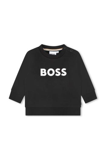 Detská mikina BOSS čierna farba, s potlačou