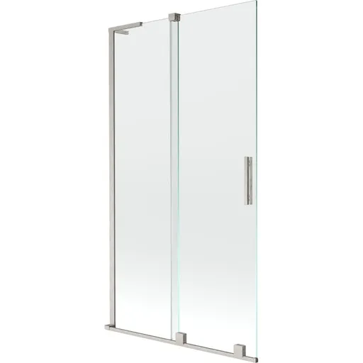 MEXEN/S - Velar L dvojkrídlová posuvná vaňová zástena 100 x 150, transparent, nikel kartáčovaný 896-100-003-01-97