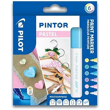 Akrylový popisovač Pilot Pintor, Medium, sada 6 ks, Pastel (3131910517474)