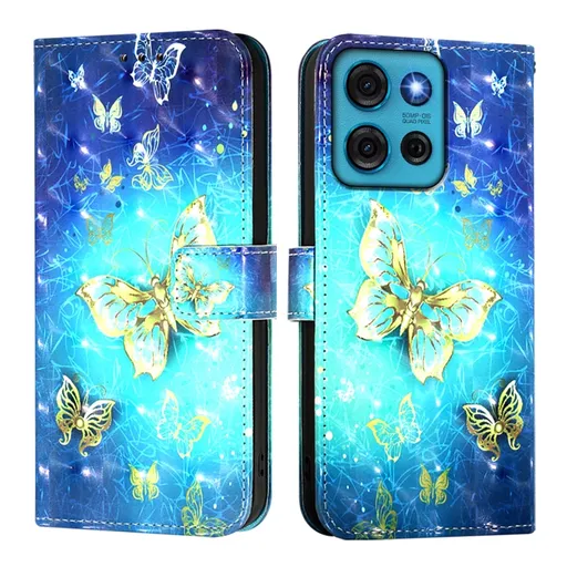 ART Peňaženkový kryt pre Motorola Moto G75 5G GOLDEN BUTTERFLY