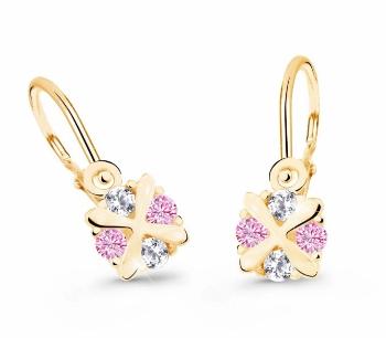 Cutie Jewellery Zlaté detské náušnice C2153-10-X-1 ružová