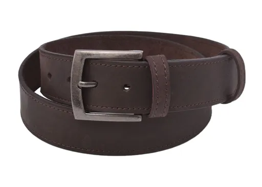 Pánsky kožený opasok 747-40-30 tmavohnedý hunter šitý pracka Vincent