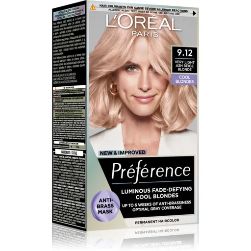 L’Oréal Paris Préférence farba na vlasy odtieň 9.12 Very Light Ash Beige Blonde 1 ks