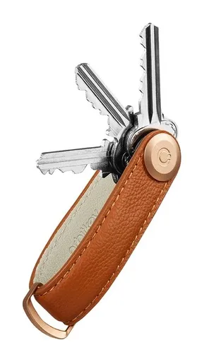 Kľúčenka Orbitkey Pebbled Leather Key Organiser Amber