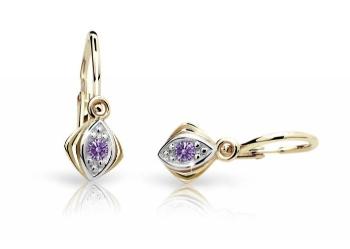 Cutie Jewellery Zlaté detské náušnice C1897-10-X-1 fialová