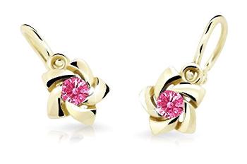 Cutie Jewellery Zlaté detské náušnice C2201-10-X-1 fuchsiová