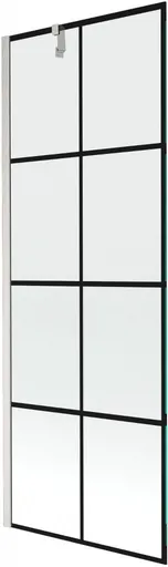 MEXEN/S - Next vaňová zástena FIX 70 x 150, čierna vzor, nikel kartáčovaná 895-070-000-00-77-97