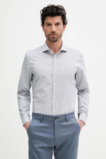 Bavlnená košeľa BOSS tmavomodrá farba, slim, s klasickým golierom, 50545826