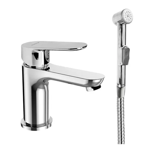 Mereo Umývadlová stojanková batéria Viana s bidetovou sprchou CBE10105