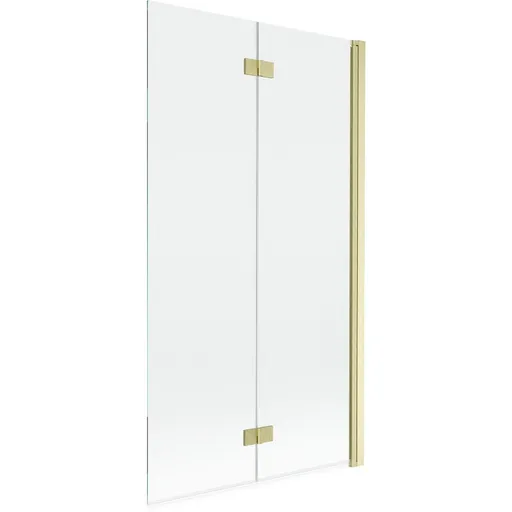 MEXEN - MIST vaňová zástena 100x150 cm 6mm 2-s, zlatá kartáčovaná, číra, pravá 8A9-100-002-55-00-P