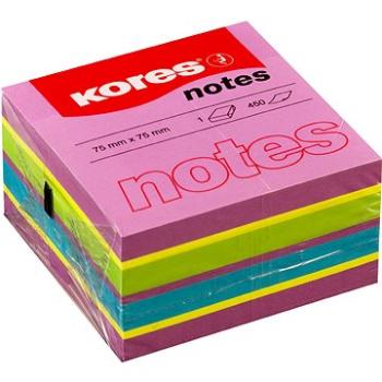 KORES CUBO Spring 75 × 75 mm, 450 lístkov, neónový mix (48464)