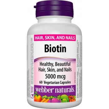 WEBBER NATURALS Biotin 5000 mcg 60 kapsúl