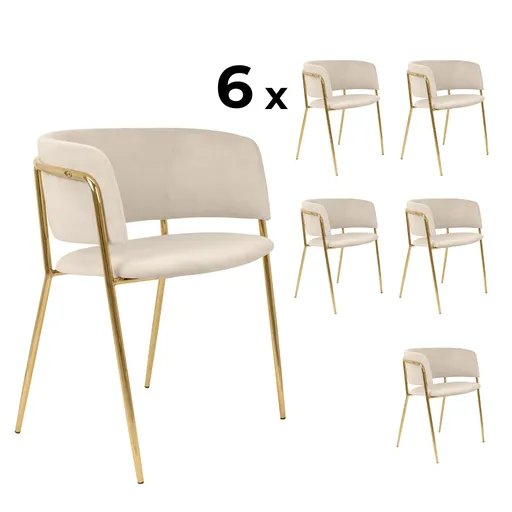ArtKing Jedálenské stoličky DELTA | béžová 6 kusov