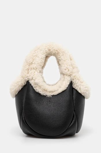 Kožená kabelka Coperni Shearling Mini Bucket Swipe Bag čierna farba, COPBA69840S