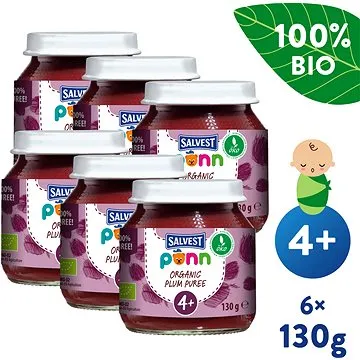 SALVEST Ponn BIO Slivka 100 % (6× 130 g) (4740073075647)
