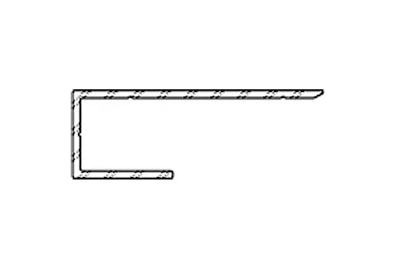 Počiatočný a koncový hliníkový profil 9572, 17x50x3000 mm, TWINSON O-WALL Čierny profil