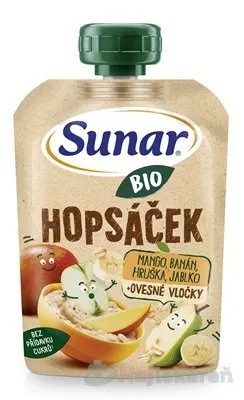 Sunar BIO HOPSÁČEK Mango, banán, hruška, jablko + ovsené vločky, kapsička (od ukonč. 12.mesi.) 100g