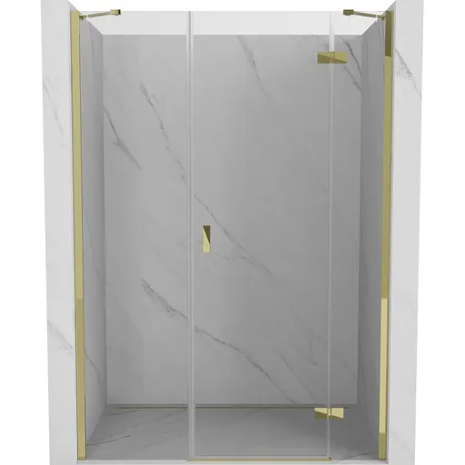MEXEN/S - Mist-H sprchové dvere krídlové pravé 130, transparent, zlatá 8A5-130-001-50-00-P