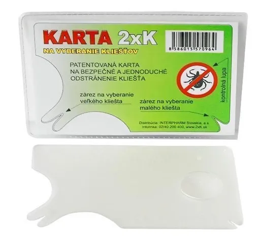Interpharm Karta 2xK na vyberanie kliešťov 1 ks