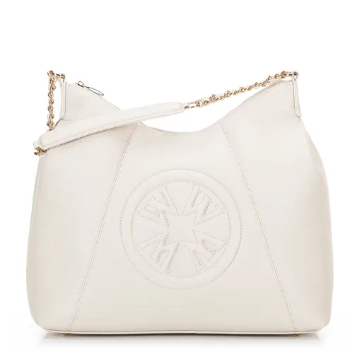 Dámska shopperka z imitácie kože krémová 100-4Y-231-0