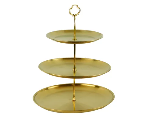 MAKRO - Etažérka 3-poschodová, prevedenie zlatá farba, priemer 20cm, 26cm, 30cm