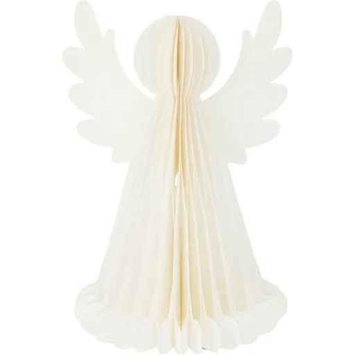 Svietiaca vianočna dekorácia Anjel, 28 cm, 6 LED, na batérie, časovač