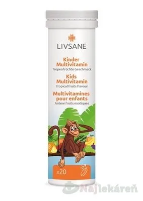 LIVSANE A-Z Multivitamín pre deti šumivé tablety 20 tbl