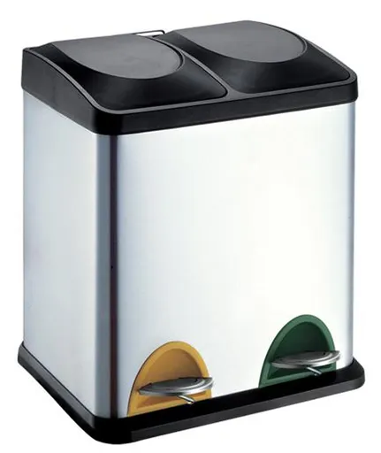 Nerezový nášľapný odpadkový kôš na triedený odpad TORO 30l