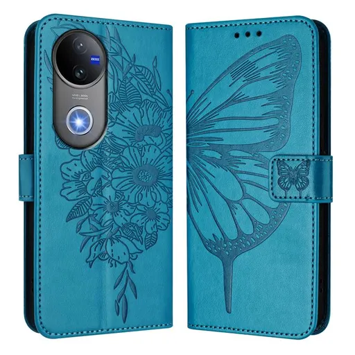 ART BUTTERFLY Peňaženkový obal pre Vivo V50 5G modrý