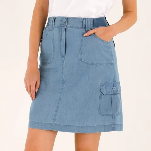 Krátka džínsová sukňa s vreckami