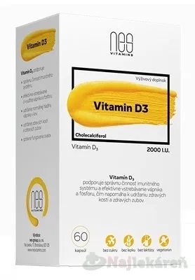 nesVITAMINS Vitamin D3 2000 I.U. 60 ks