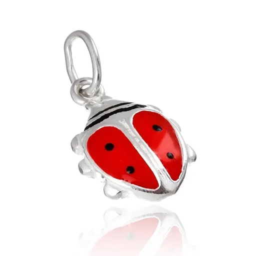 Strieborný prívesok 925 - červená lienka