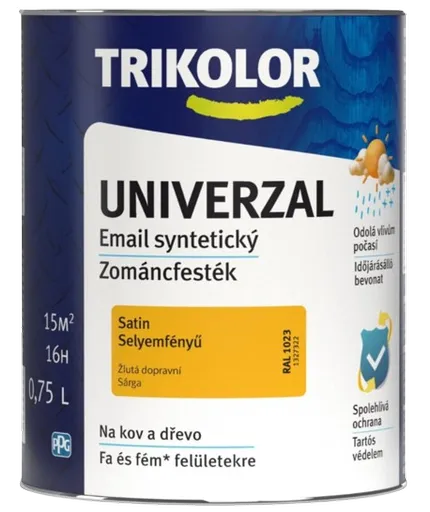 TRIKOLOR UNIVERZAL - Vrchná syntetická farba na kov a drevo RAL 9003 - signálna biela 2,5 L