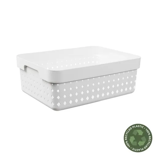 PLAST TEAM - Košík úložný 11l biely Seoul, 26,8x13,1x35,7cm, umelá hmota