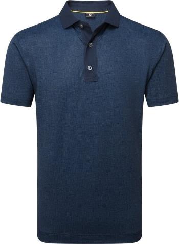 Footjoy Etched Texture Print Lisle Mens Navy 2XL Polo košeľa