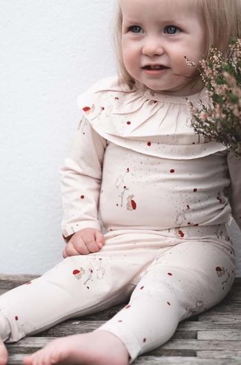 Bavlnené legíny pre bábätká That's mine Elois béžová farba, vzorované